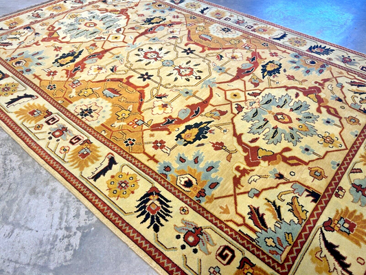 6'2"x9'0" Hand-Knotted 100% Wool Pile Indian Bakhsayeshe Carpet - Area Rug