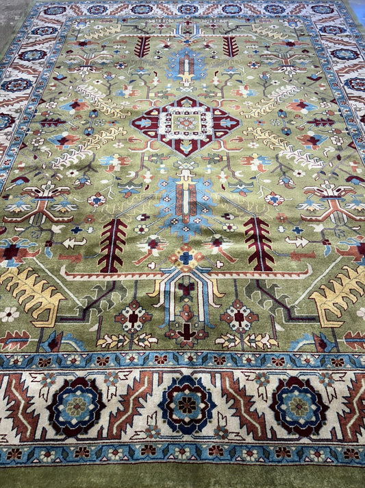 8'10"x11'8" Hand-Knotted 100% Wool Pile Oriental Rug