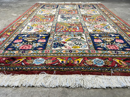 3'5"x5'2" Hand-Knotted 100% Lamb Wool Bakhtiarie Carpet - Area Rug