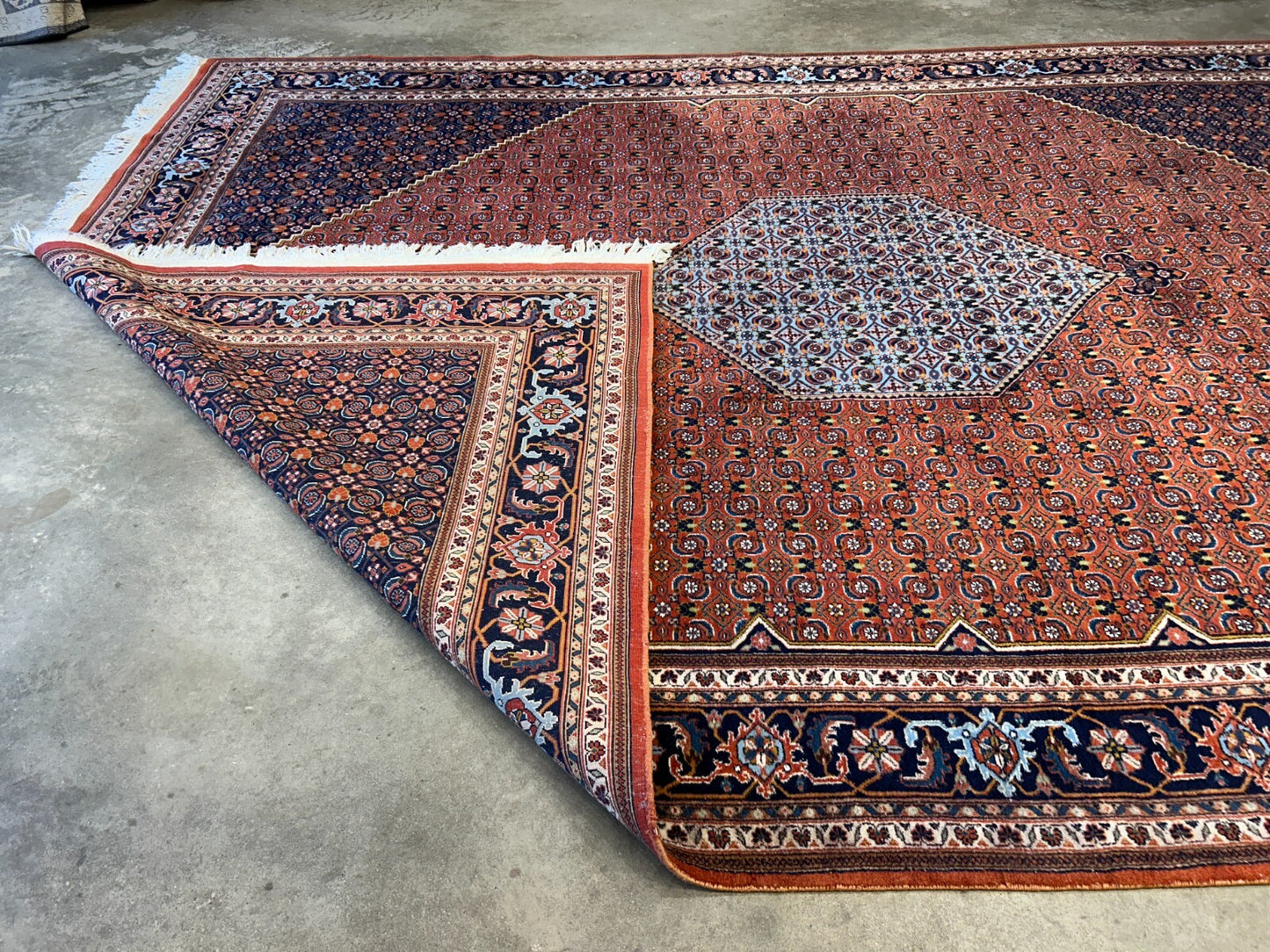 8'6"x12' Hand-Knotted 100% Wool Pile IndoBijar Rug