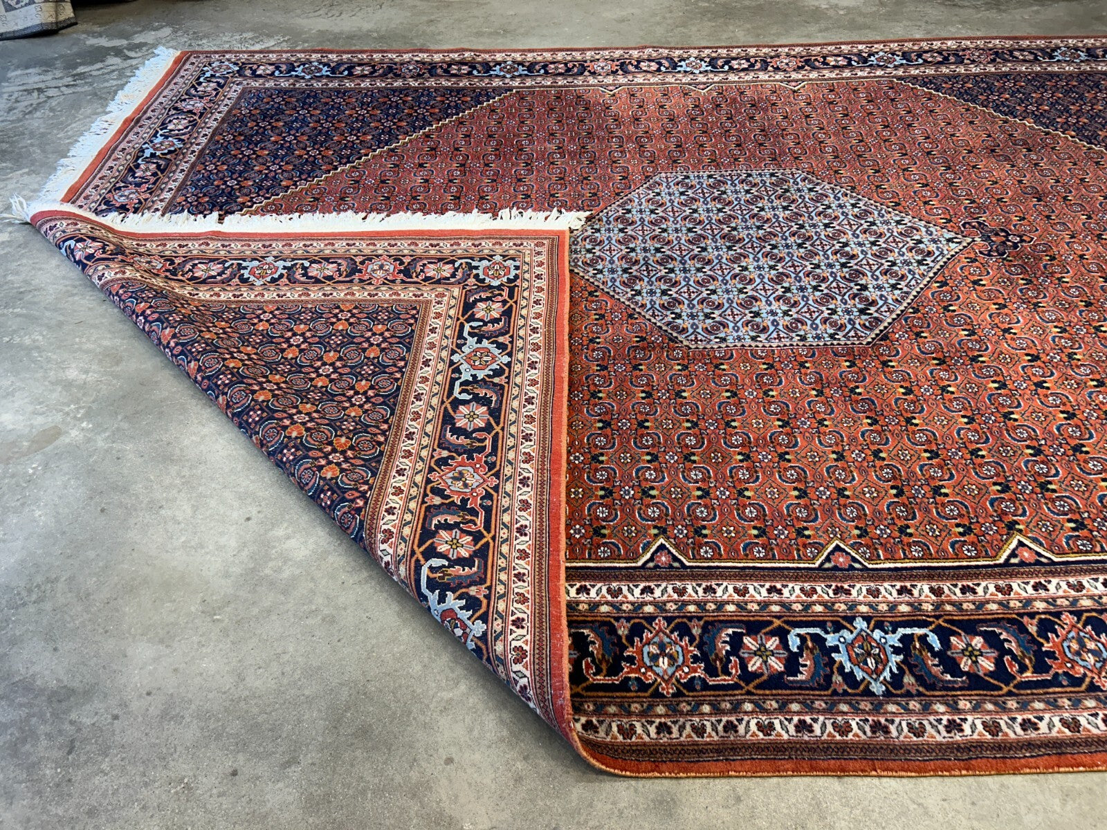 8'6"x12' Hand-Knotted 100% Wool Pile IndoBijar Rug