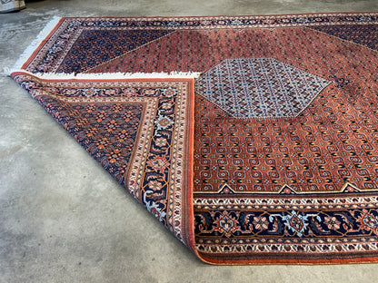 8'6"x12' Hand-Knotted 100% Wool Pile IndoBijar Rug