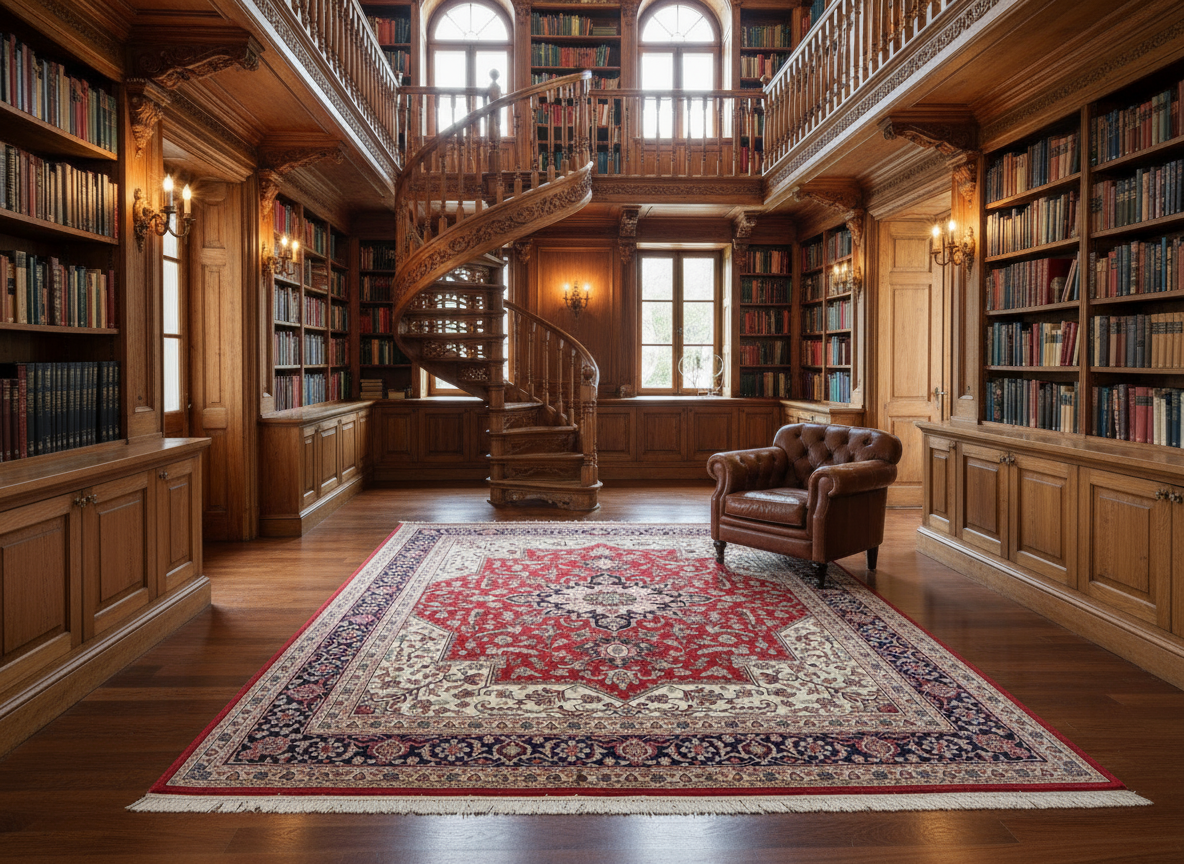 9' x 12' Hand-Knotted 100% Wool Carpet - Herize Design Area Rug