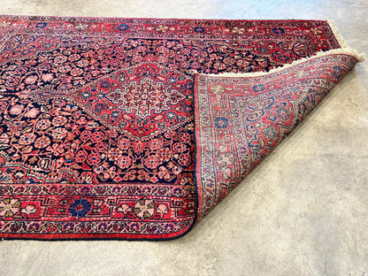 Rare Antique _ 3'5"x5'3" Hand-Knotted 100% Wool Pile Sarouke Josan Area Rug