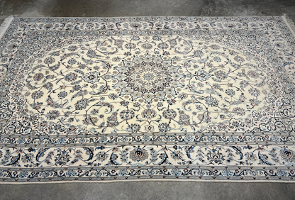 5'7"x9' Extra Fine Hand-Knotted Wool & Silk Naine Rug
