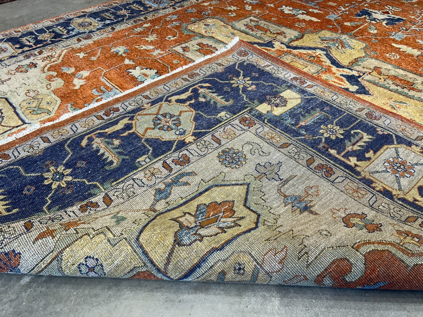 9'x12' Hand-Knotted 100%  Wool Pile IndoSerapi Rug