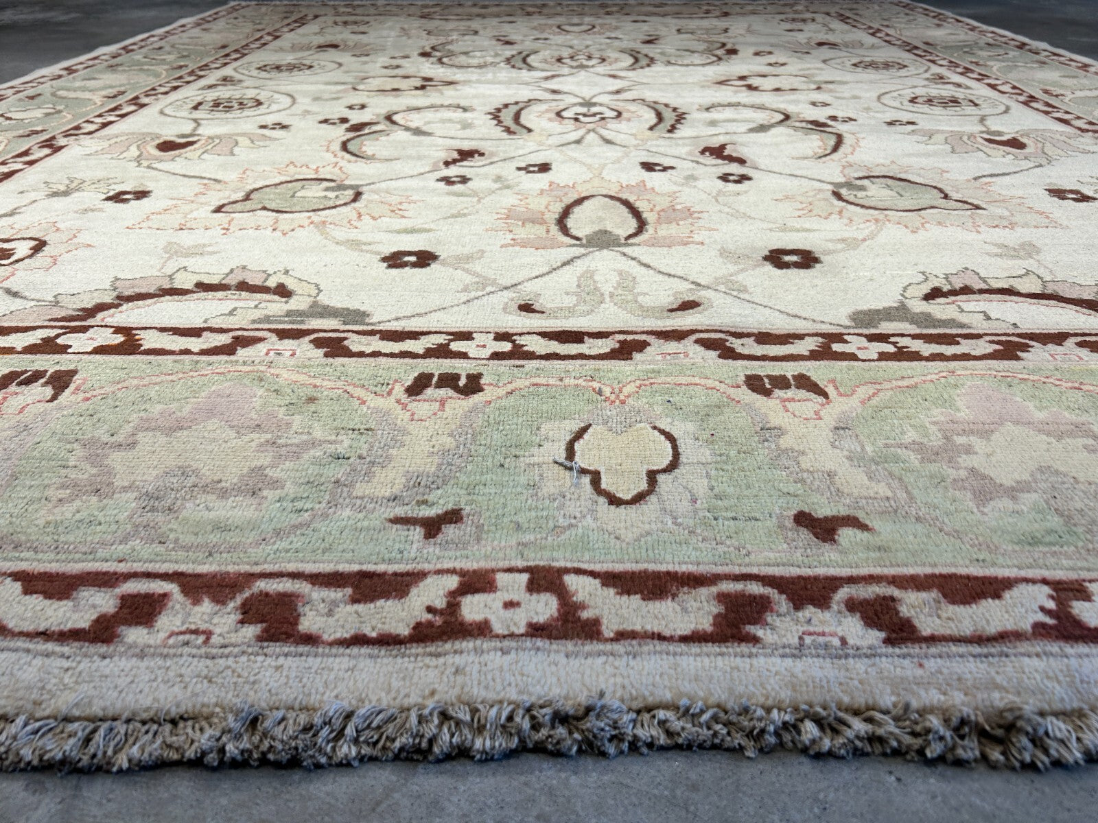 7'1"x9'1" Hand-Knotted 100% Wool Pile Indian Arut Carpet - Area Rug