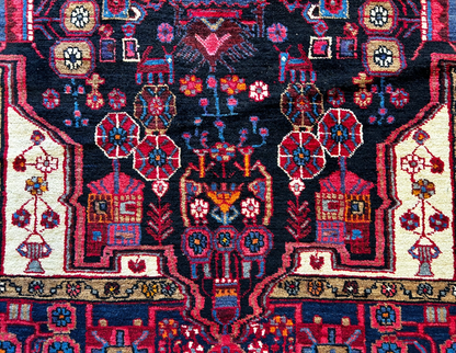 5'3" x 8'1'' Hand-Knotted 100% Lamb Wool Nahavande Area Rug