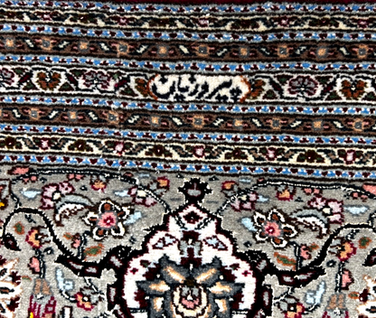 8'4"x11'6" Hand-Knotted Silk & Wool Tabrize Fish Style Area Rug - Carpet