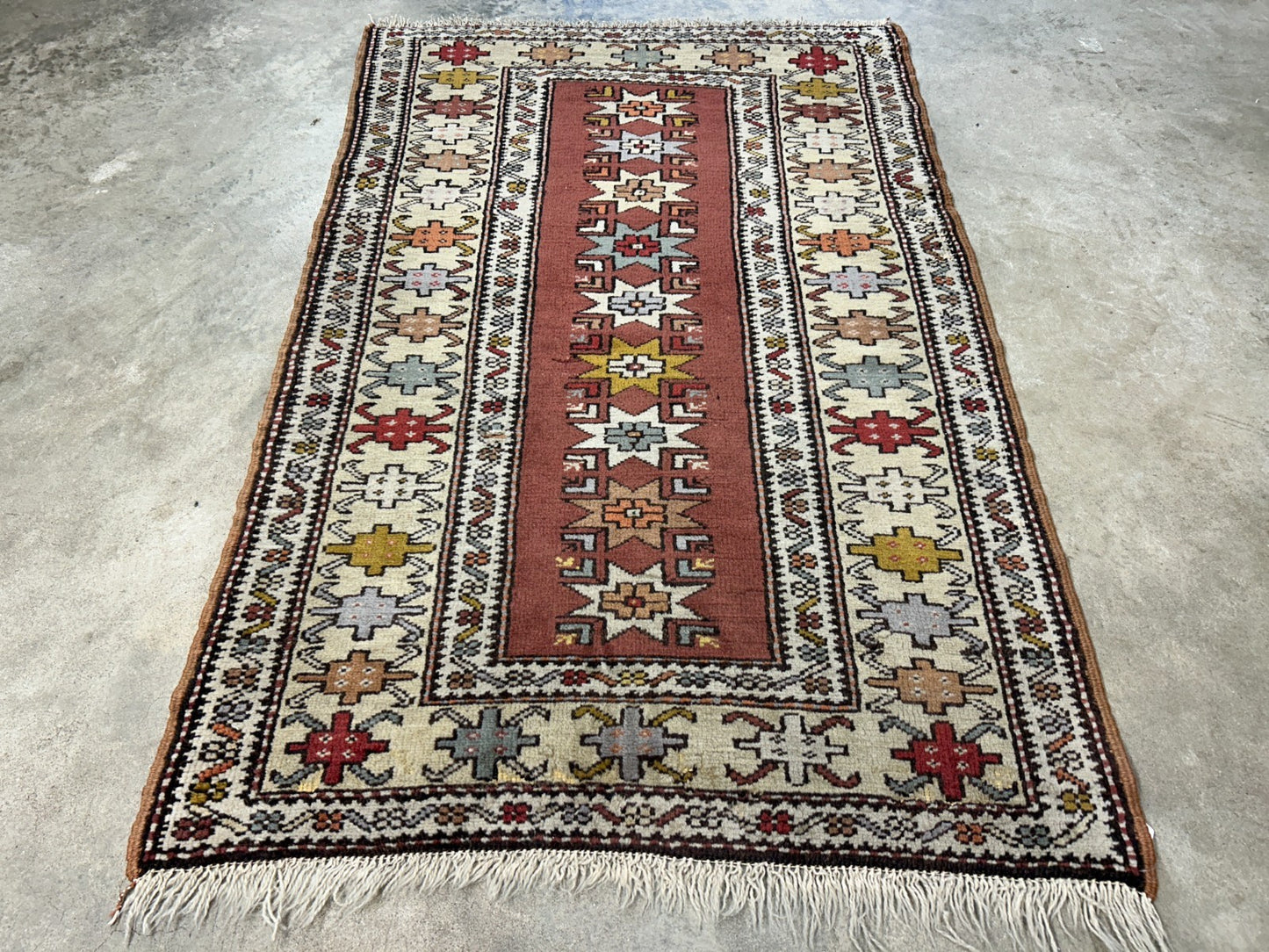 3'x5' Antique Hand-Knotted 100% Wool Pile Caucasian Area Rug - Carpet