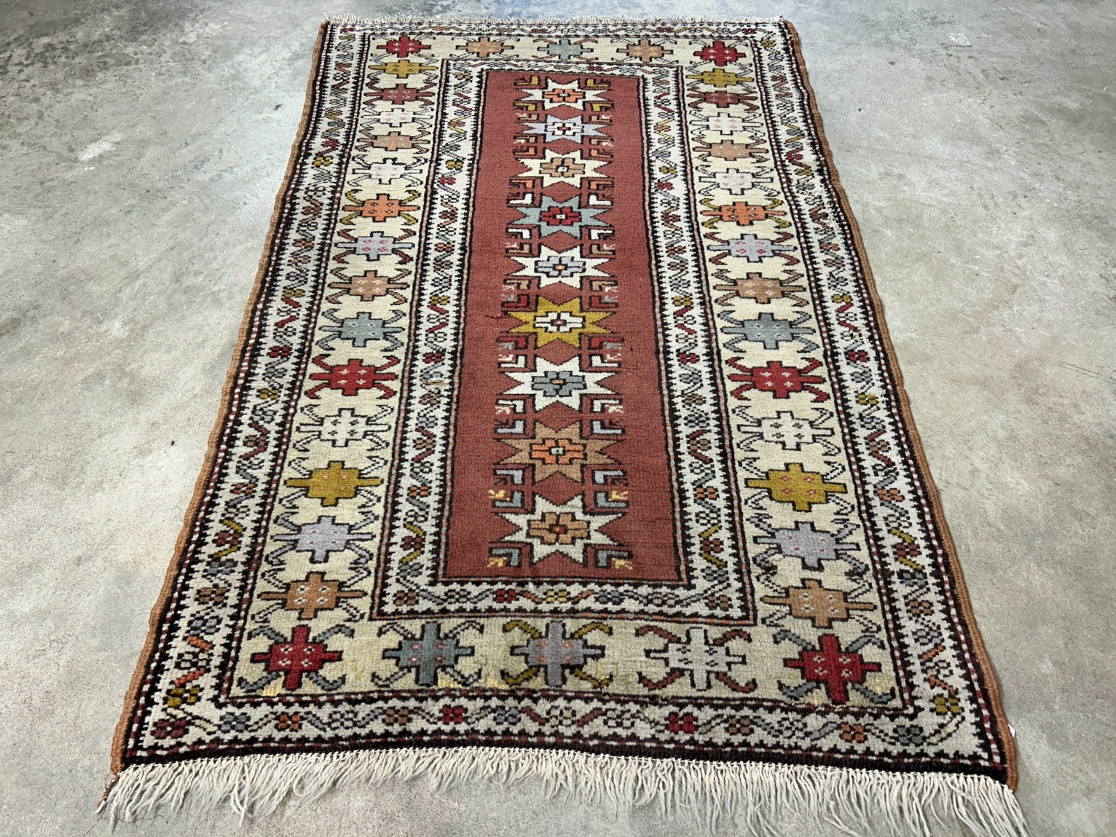 3'x5' Antique Hand-Knotted 100% Wool Pile Caucasian Area Rug - Carpet