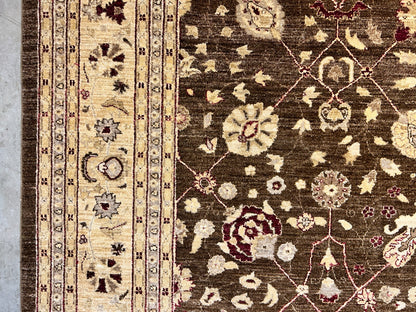 9'3"x12' Hand-Knotted 100% Wool Pile Agra Design Carpet - Area Rug