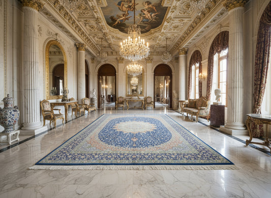 10'1"x13'1" Exquisite Signed Hand-Knotted 100% Silk Qume Rug