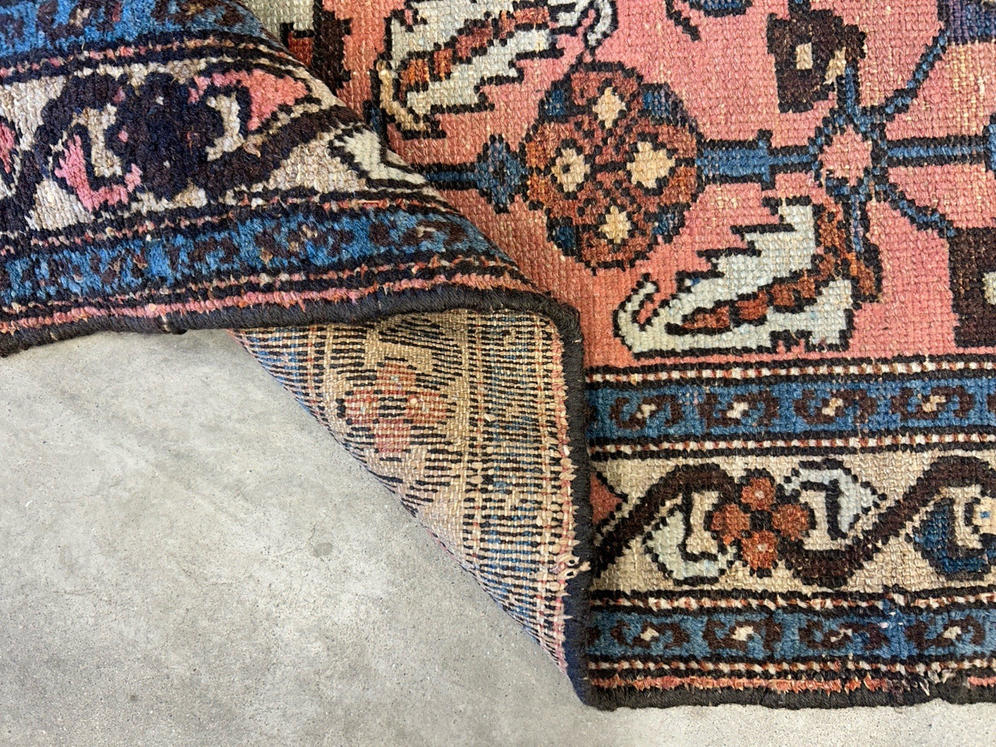 3’3”x6’ Antique Hand-Knotted 100% Wool Pile Hamadane Area Rug - Carpet