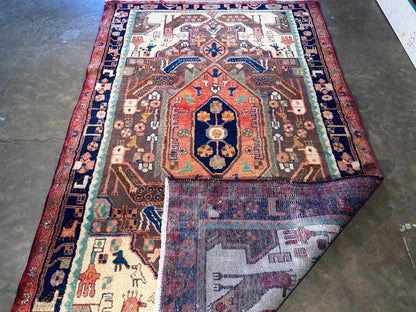 4'9" x 7'10" Hand-Knotted 100% Wool Pile Nahavande Area Rug