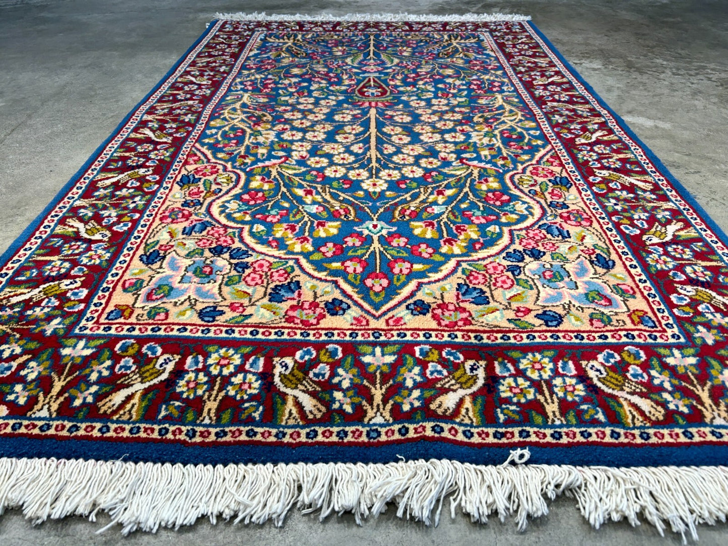 3'x4'9" Hand-Knotted 100% Wool Pile Tree of Life Carpet - Kermane Area Rug