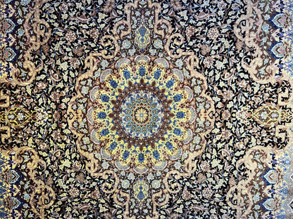 6'5"x9'10" Exquisite Hand-Knotted 100% Silk Qume Rug