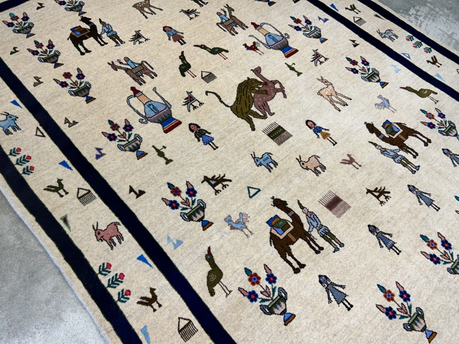 6'3"x9'4" Hand-Knotted 100% Wool Pile Gabeh Carpet - Area Rug