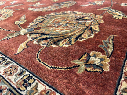8'10"x12'3" Hand-Knotted 100% Wool Pile Indian Rug