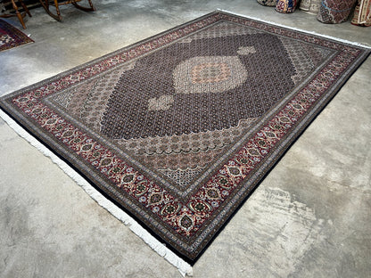 6'7"x9'10" Fine Hand-Knotted Wool & Silk Blend Tabrize Mahi Carpet - Area Rug