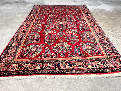 3'3"x4'11" Antique Hand-Knotted 100% Wool Pile Sarouke Rug