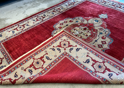 8'10"x11'8" Hand-Knotted 100% Wool Pile Tabrize Rug