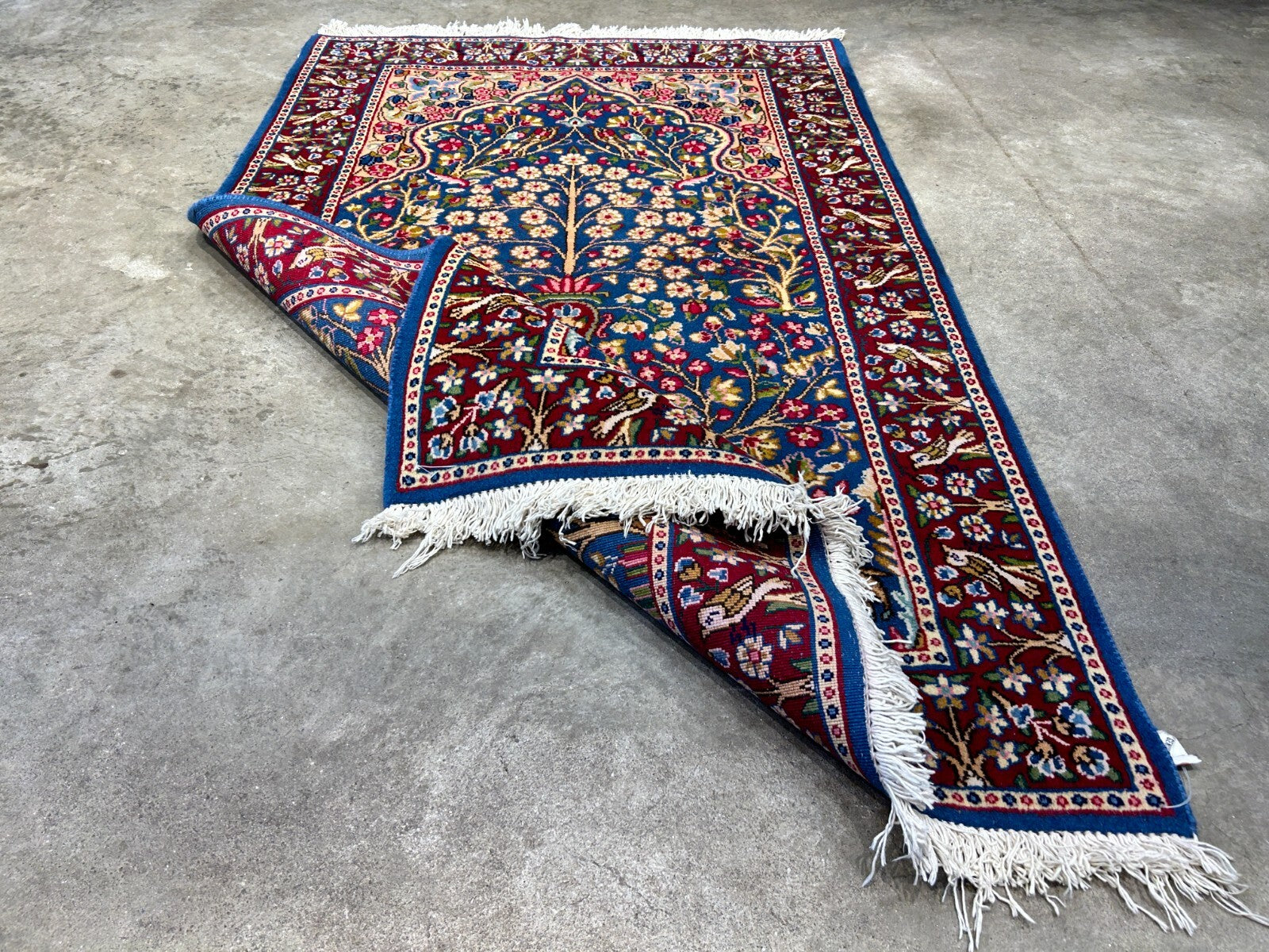 3'x4'9" Hand-Knotted 100% Wool Pile Tree of Life Carpet - Kermane Area Rug