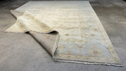 8'x10' Hand-Knotted 100% Lamb Wool Oushak Carpet - Area Rug