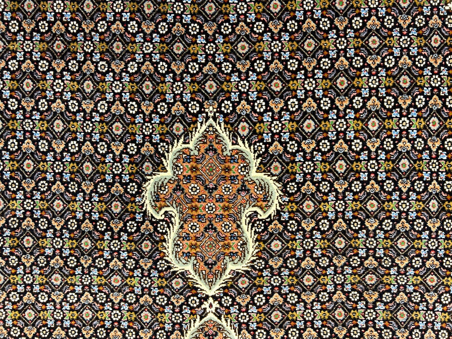 6'7"x9'9" Fine Hand-Knotted Wool & Silk Blend Tabrize Mahi Area Rug