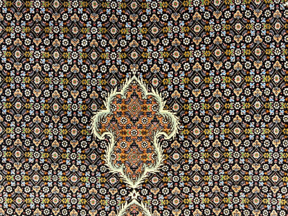 6'7"x9'9" Fine Hand-Knotted Wool & Silk Blend Tabrize Mahi Area Rug