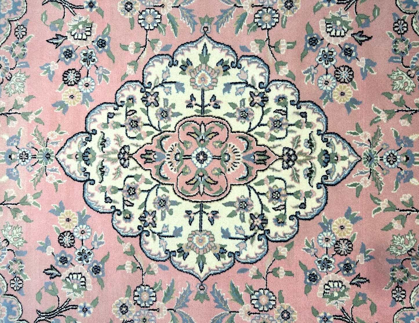 6'2"x8'10" Hand-Knotted 100% Wool Pile Tabrize Design Carpet - Area Rug