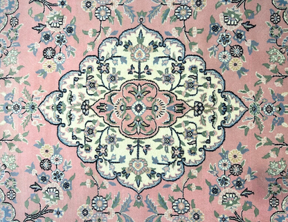 6'2"x8'10" Hand-Knotted 100% Wool Pile Tabrize Design Carpet - Area Rug