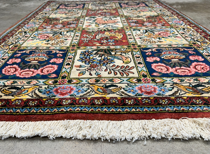 3'5"x5'2" Hand-Knotted 100% Lamb Wool Bakhtiarie Carpet - Area Rug