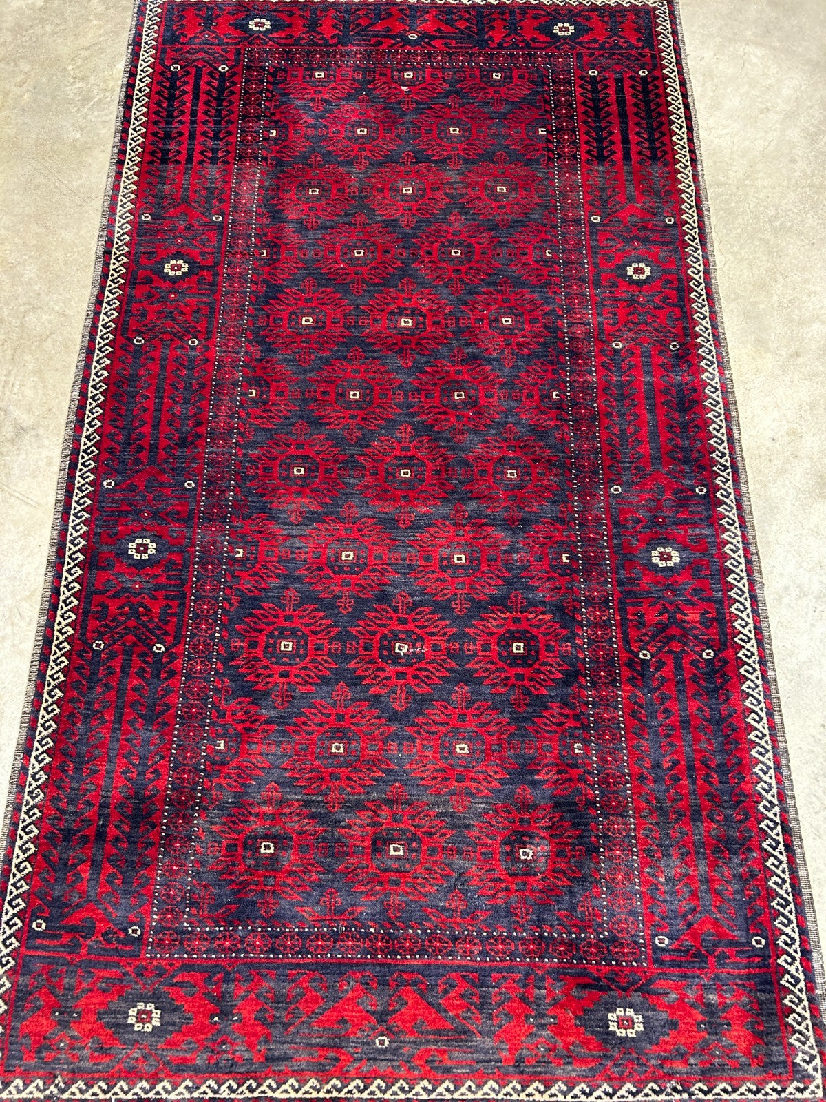 3'8"x6'7" Hand-Knotted 100% Wool Pile Balouchi Area Rug - Carpet