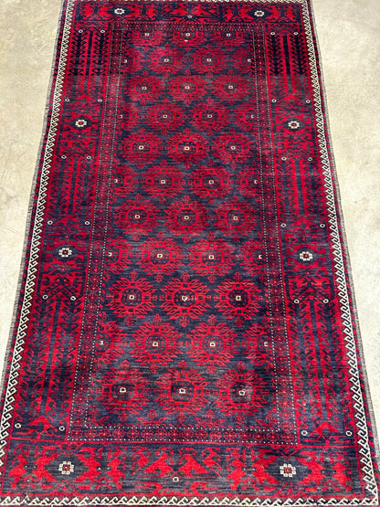 3'8"x6'7" Hand-Knotted 100% Wool Pile Balouchi Area Rug - Carpet