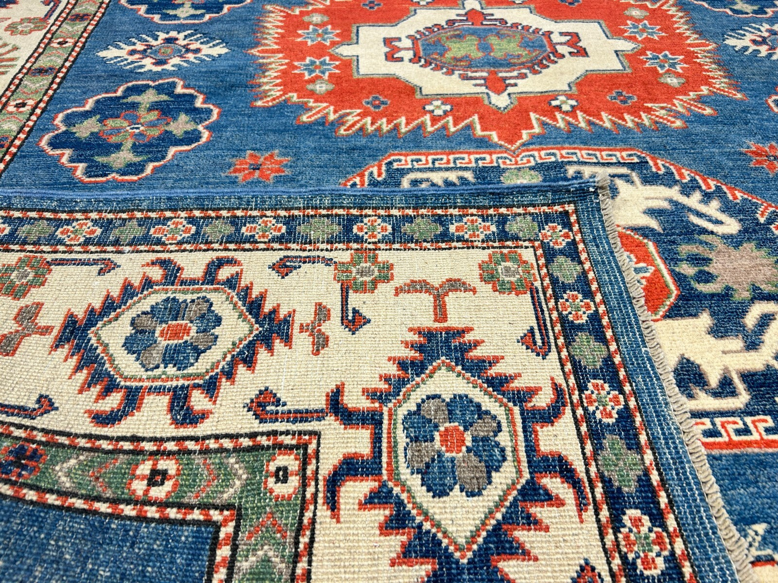 6'x8'8" Hand-Knotted 100% Wool Carpet - Fine Kazak Area Rug
