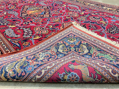 Collector Item - 4'3"x6'10" - Antique Pre-1900 Fine Wool Pile Kashane Rug