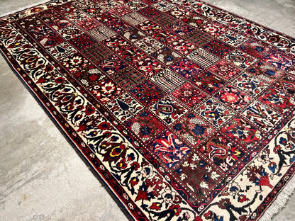 7'2"x10'2" Hand-Knotted 100% Lamb Wool Bakhtiarie Carpet - Area Rug
