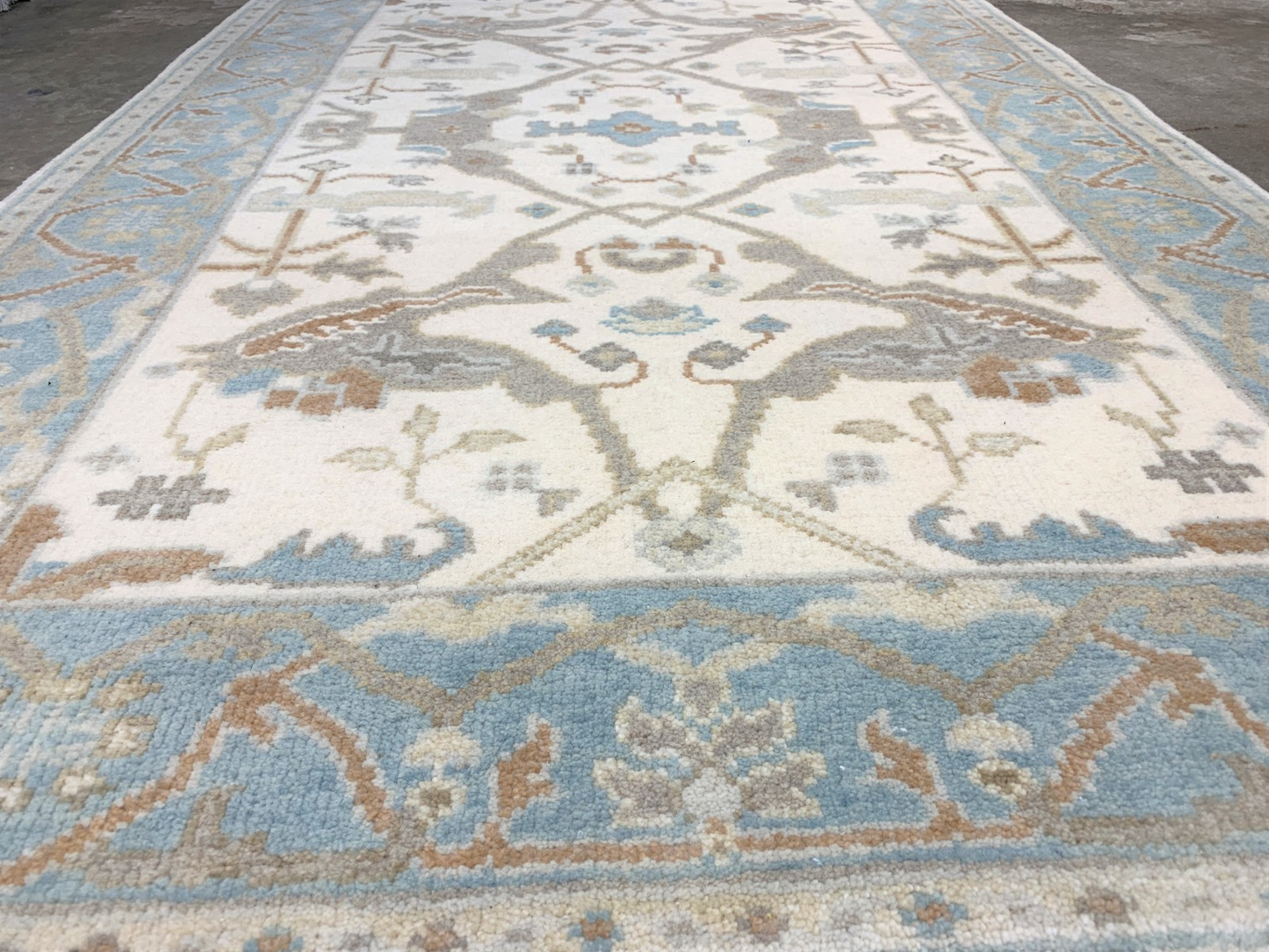 3'10'' x 6'0" Hand-Knotted 100% Wool Pile Oushak Area Rug