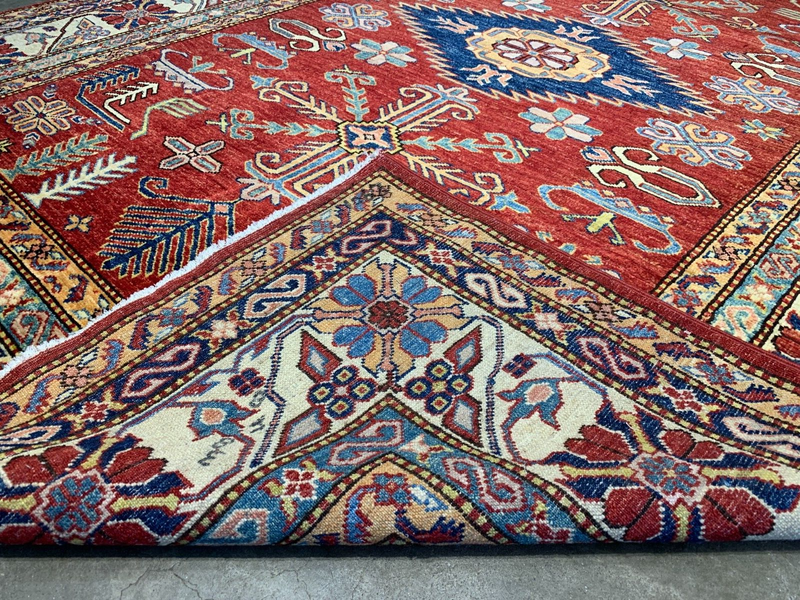 5'9"x8'2" Hand-Knotted 100% Wool Pile Super Kazak Carpet - Area Rug
