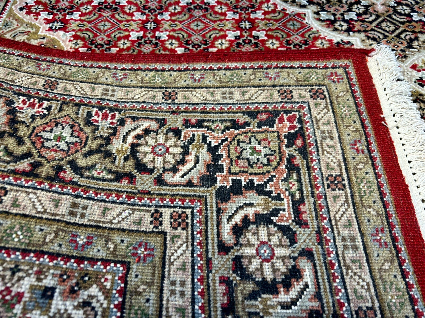 6'1"x8'9" Hand-Knotted 100% Wool Pile Tabrize Design Carpet - Area Rug