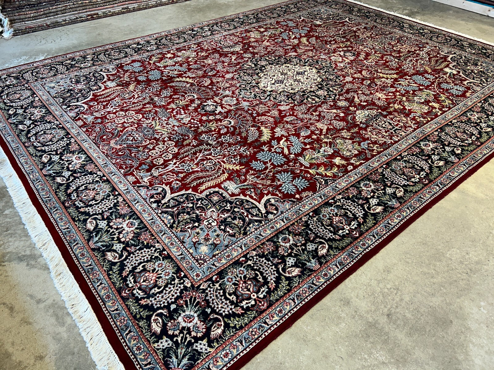 9'1"x12'4" Hand-Knotted 100% Wool Pile Oriental Rug