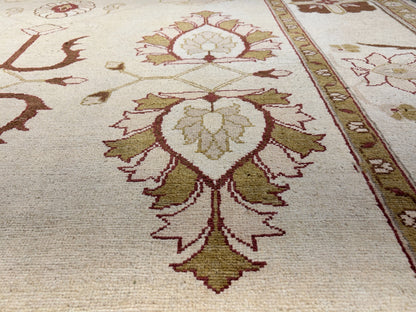 7'0"x9'3" Hand-Knotted 100% Wool Pile Indian Arut Carpet - Area Rug