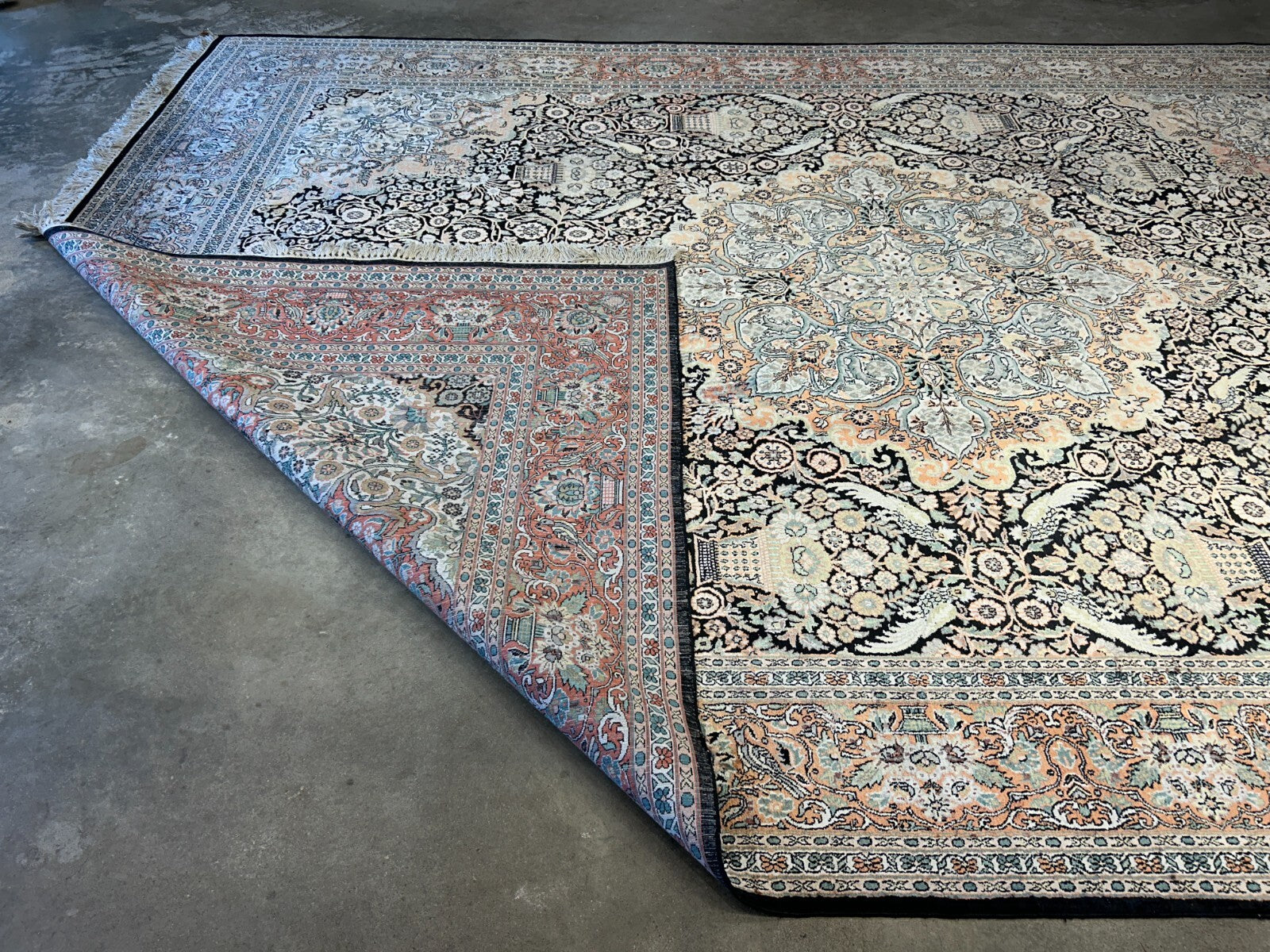 9'x12'6" Hand-Knotted 100%  Kashmiri Silk Pile Area Rug