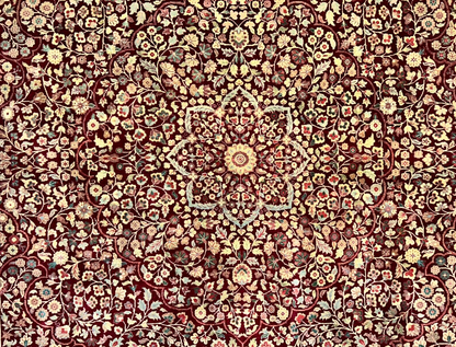 9'x12' Hand-Knotted 100% Lamb Wool Pile Persiane Design Carpet - Area Rug