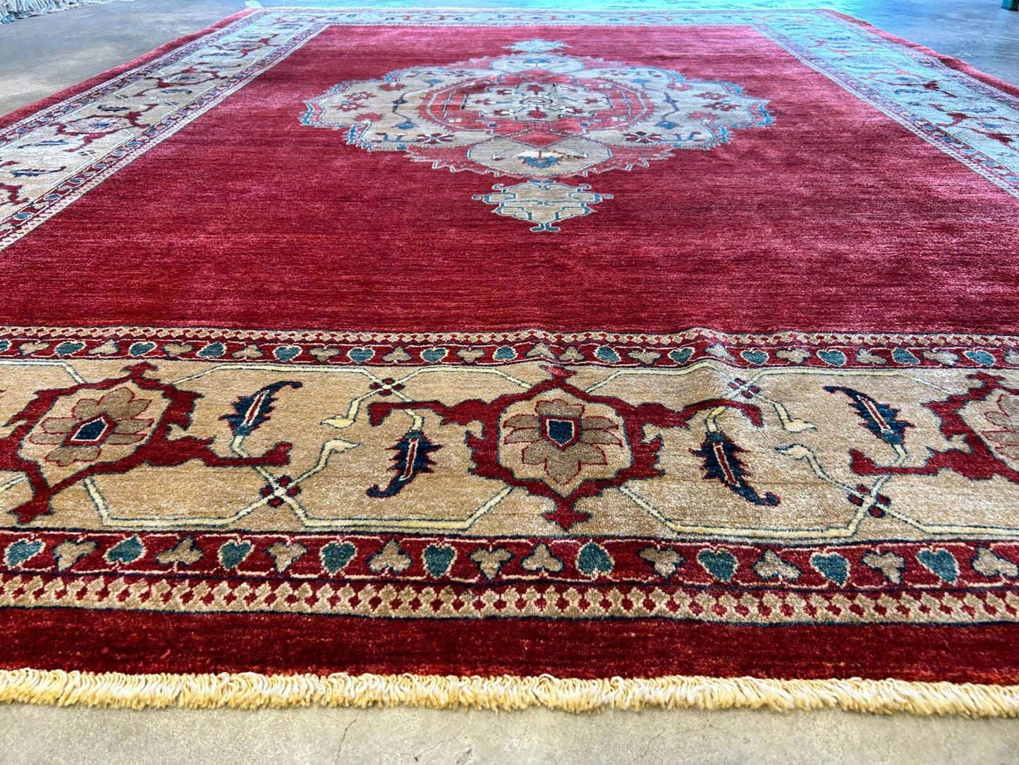 8'10"x11'8" Hand-Knotted 100% Wool Pile Tabrize Rug