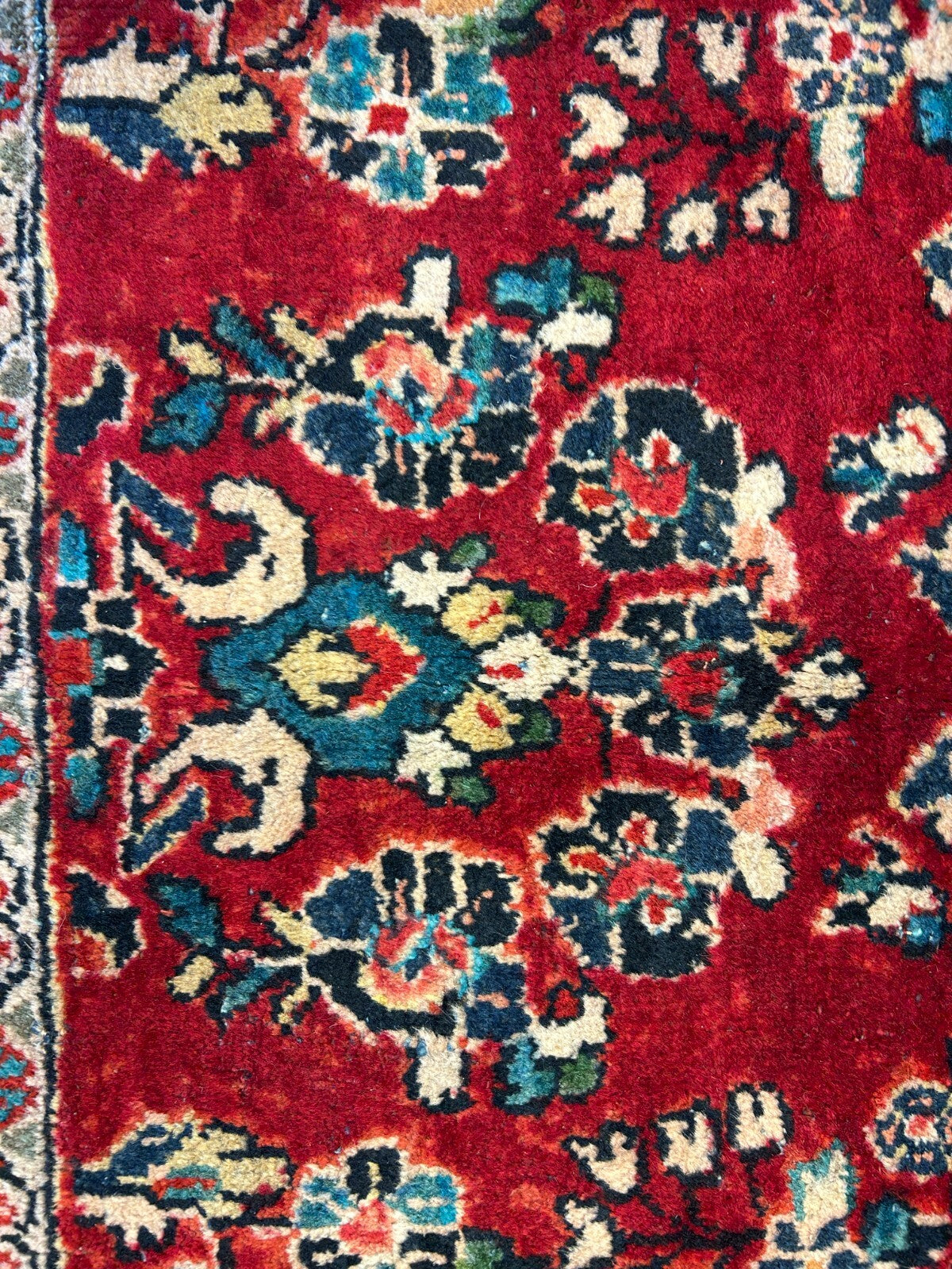 8'10"x12'2" Antique Fine Lamb Wool Sarouke Rug Hand-knotted Carpet