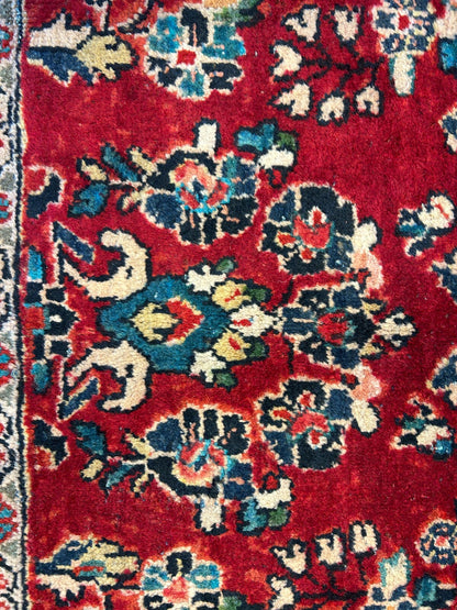 8'10"x12'2" Antique Fine Lamb Wool Sarouke Rug Hand-knotted Carpet