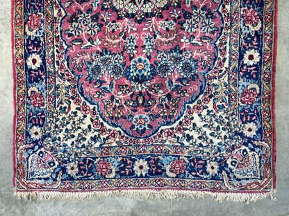 3'x5'1" Antique Hand-Knotted 100% Wool Pile Ravare Kermane Rug