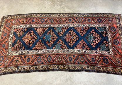 3'4"x6'6" Antique Hand-Knotted 100% Wool Pile Kordish Area Rug - Carpet